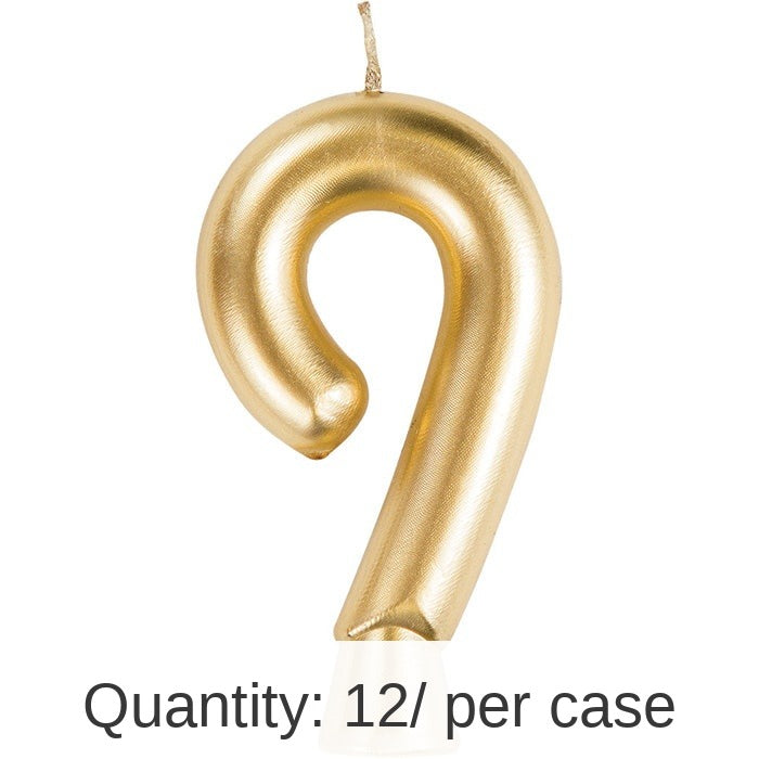 12/Case Bulk Gold Number 9 Candles