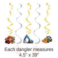 30/Case Bulk Big Dig Construction Dizzy Danglers