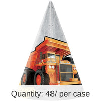 48/Case Bulk Big Dig Construction Party Hats