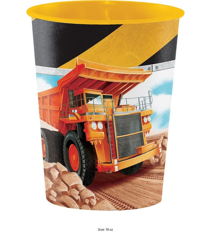 12/Case Bulk Big Dig Construction 16 oz Plastic Cups