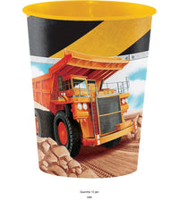 12/Case Bulk Big Dig Construction 16 oz Plastic Cups