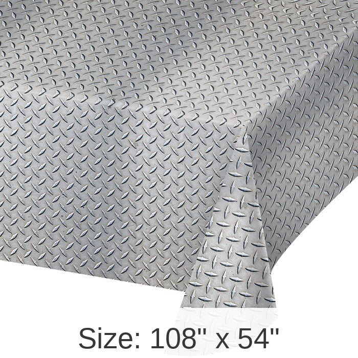 6/Case Bulk Diamond Plate Plastic Table Covers