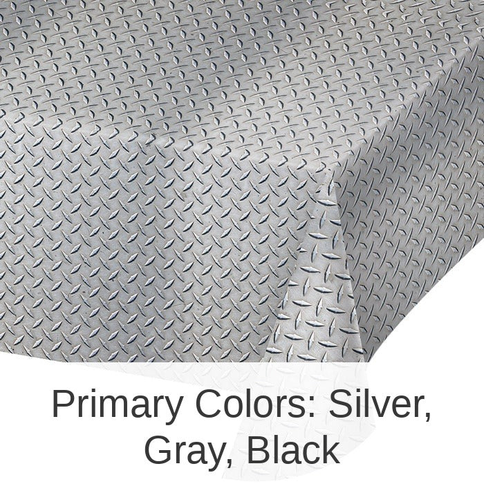 6/Case Bulk Diamond Plate Plastic Table Covers