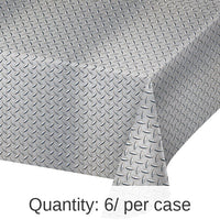 6/Case Bulk Diamond Plate Plastic Table Covers