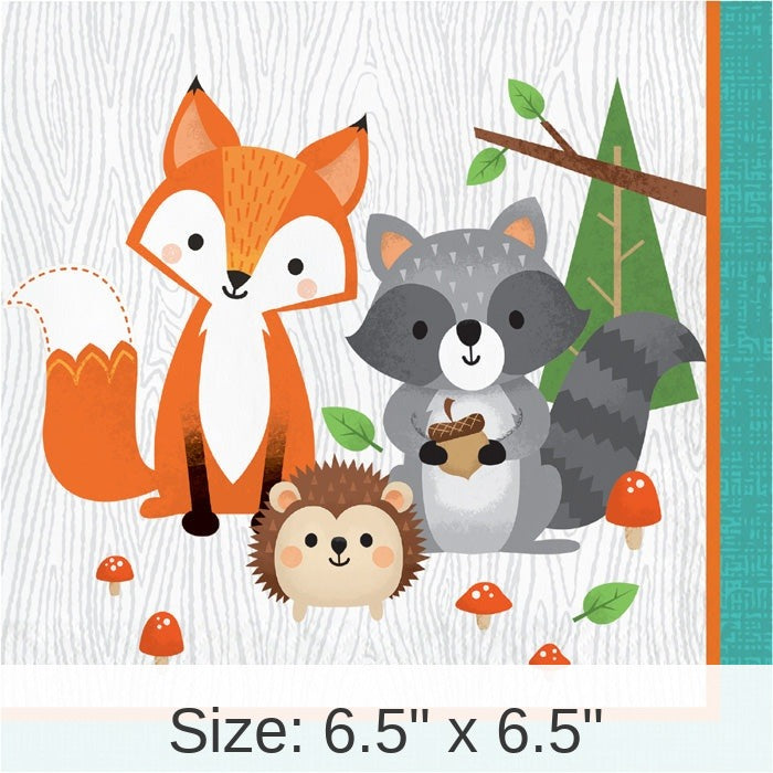 192/Case Bulk Wild One Woodland Animals Luncheon Napkins