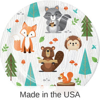 96/Case Bulk Wild One Woodland Animals Dessert Plates