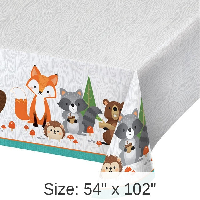 6/Case Bulk Wild One Woodland Plastic Table Covers