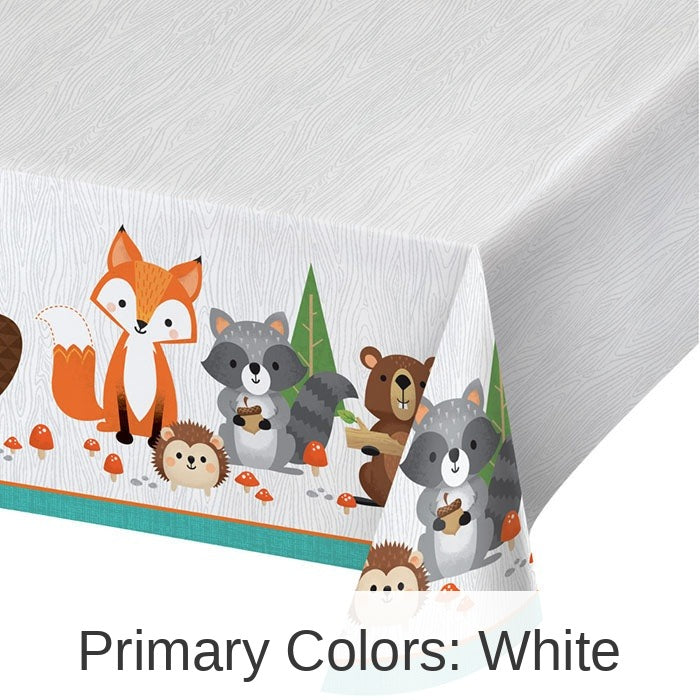 6/Case Bulk Wild One Woodland Plastic Table Covers