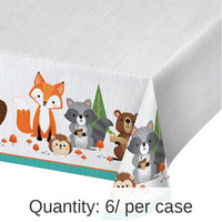 6/Case Bulk Wild One Woodland Plastic Table Covers
