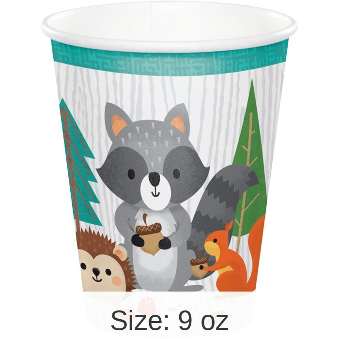 96/Case Bulk Wild One Woodland 9 oz Paper Cups
