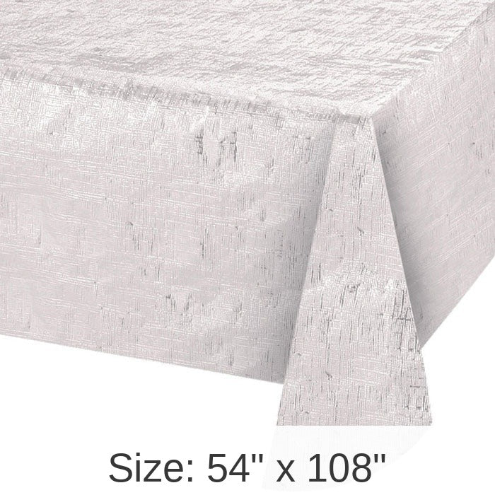 12/Case Bulk Opalescent White Metallic Table Covers