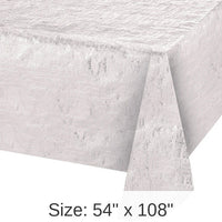 12/Case Bulk Opalescent White Metallic Table Covers