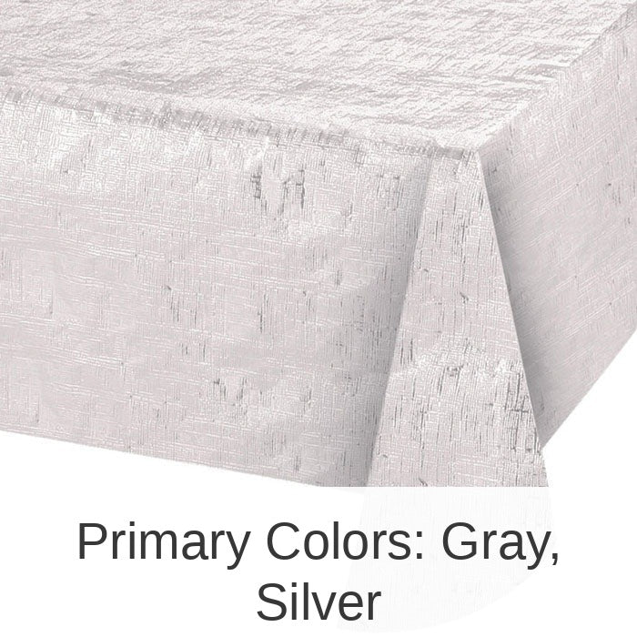12/Case Bulk Opalescent White Metallic Table Covers