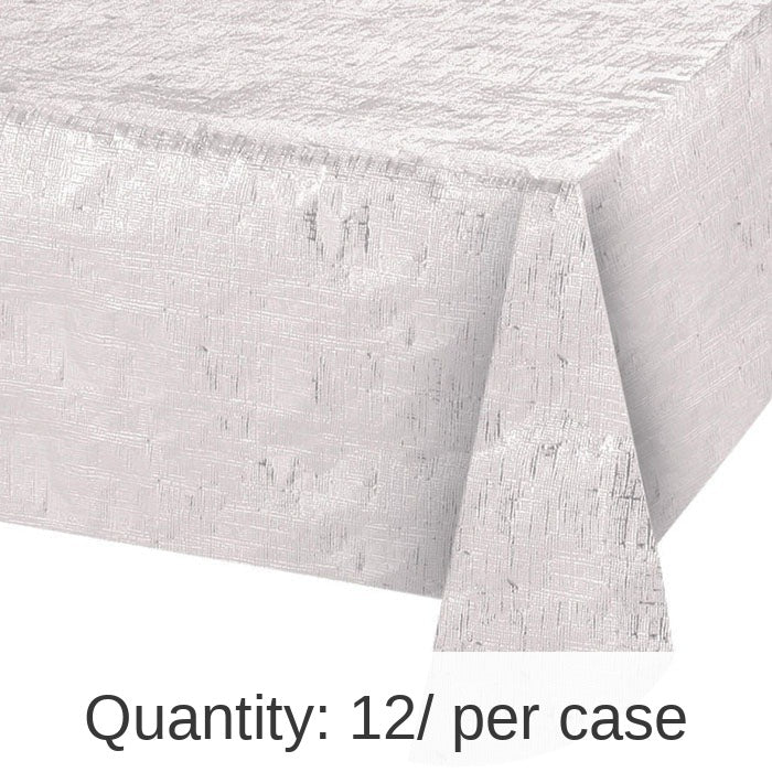 12/Case Bulk Opalescent White Metallic Table Covers