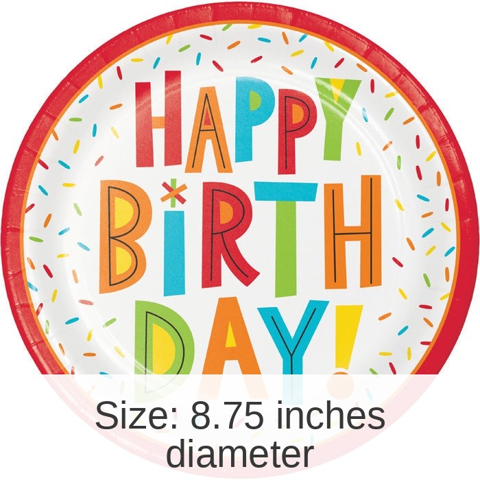 96/Case Bulk Birthday Fun Paper Dinner Plates
