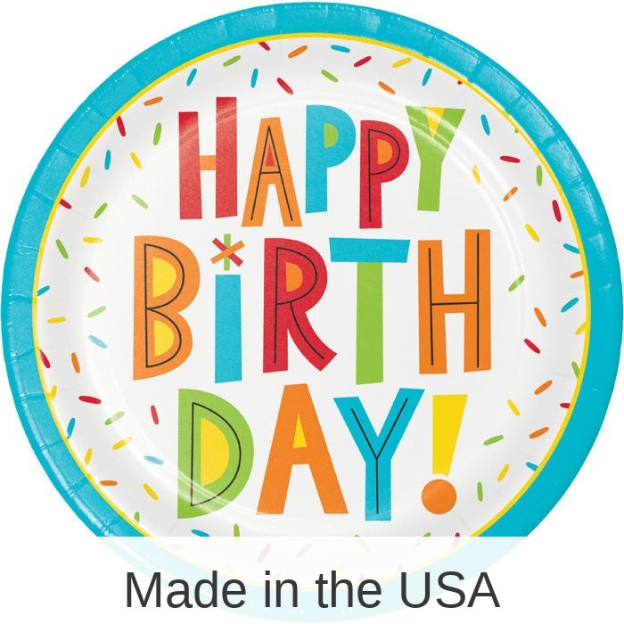 96/Case Bulk Birthday Fun Dessert Plates