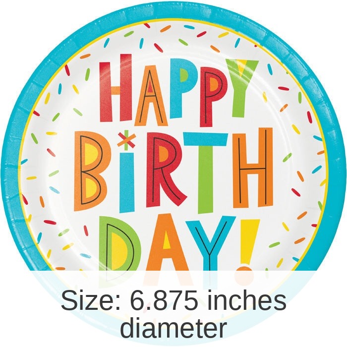 96/Case Bulk Birthday Fun Dessert Plates
