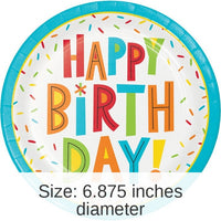 96/Case Bulk Birthday Fun Dessert Plates