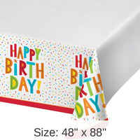 12/Case Bulk Birthday Fun Plastic Tablecloths