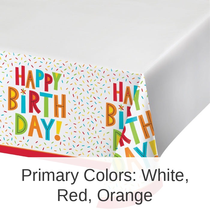 12/Case Bulk Birthday Fun Plastic Tablecloths
