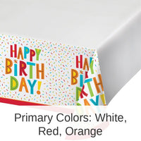 12/Case Bulk Birthday Fun Plastic Tablecloths