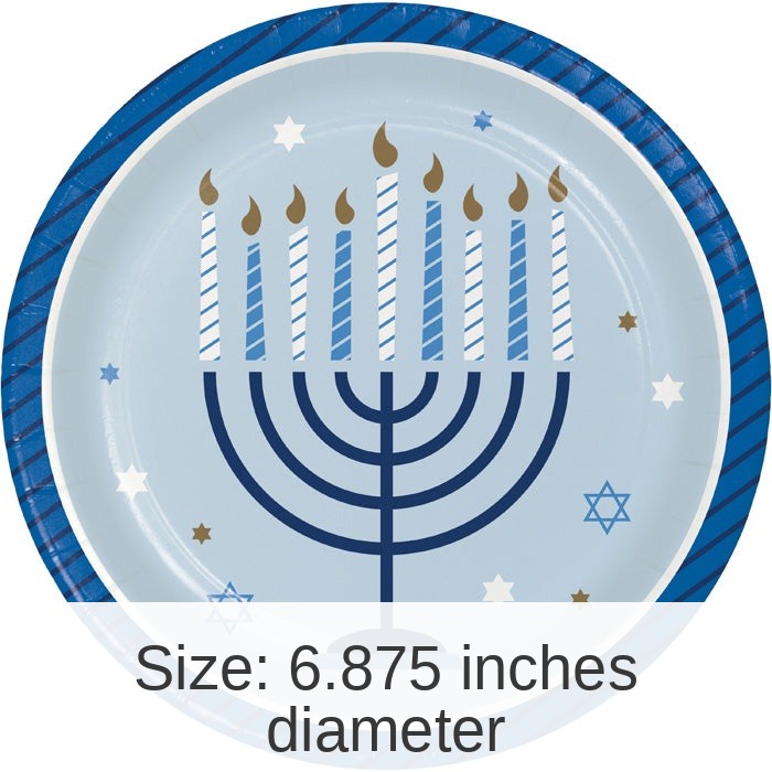 96/Case Bulk Hanukkah Celebration Dessert Plates