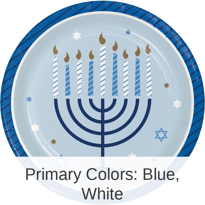 96/Case Bulk Hanukkah Celebration Dessert Plates