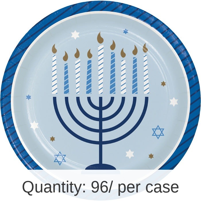 96/Case Bulk Hanukkah Celebration Dessert Plates