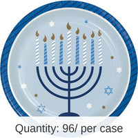 96/Case Bulk Hanukkah Celebration Dessert Plates