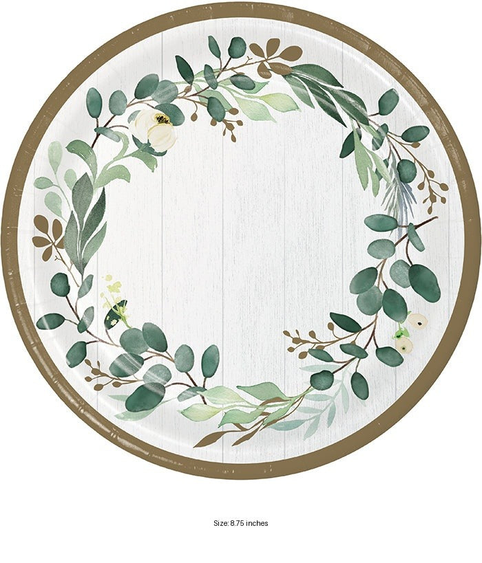 96/Case Bulk Eucalyptus Dinner Plates