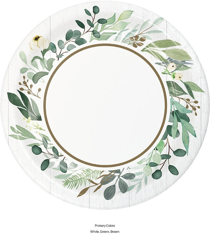 96/Case Bulk Eucalyptus Dessert Plates