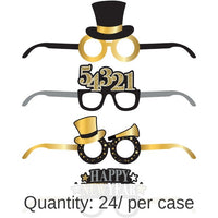24/Case Bulk New Year Deluxe Paper Eyeglasses