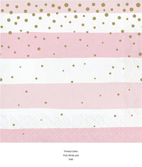 192/Case Bulk Pink and Gold Celebration Luncheon Napkins