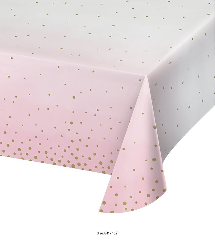 6/Case Bulk Pink and Gold Celebration Paper Table Covers
