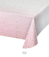 6/Case Bulk Pink and Gold Celebration Paper Table Covers