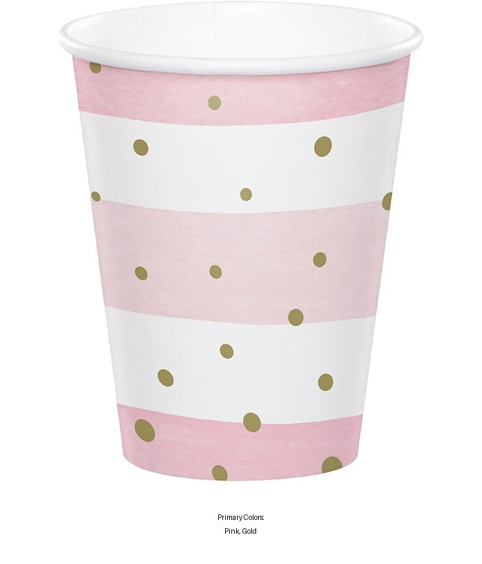 96/Case Bulk Pink and Gold Celebration Cups