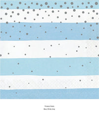 192/Case Bulk Blue and Silver Celebration Luncheon Napkins