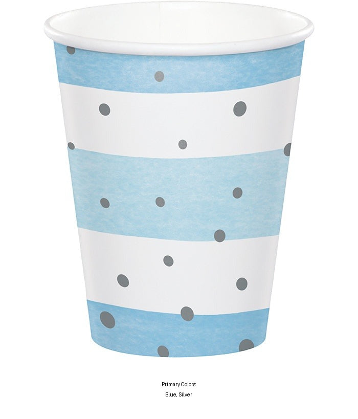 96/Case Bulk Blue and Silver Celebration Cups