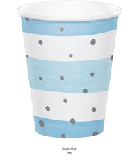96/Case Bulk Blue and Silver Celebration Cups