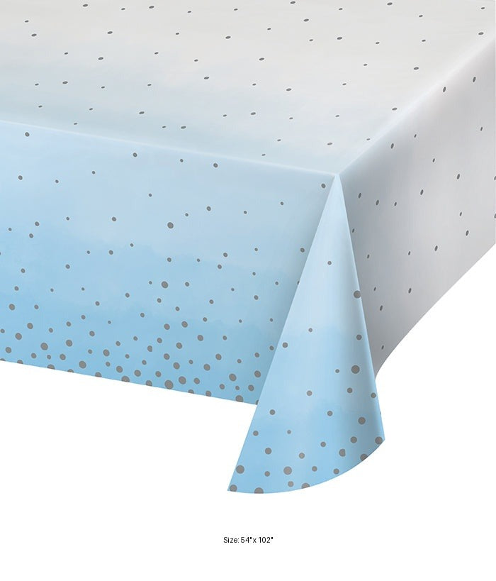 6/Case Bulk Blue and Silver Celebration Paper Table Covers