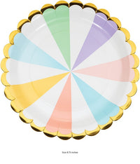 96/Case Bulk Pastel Celebrations Scalloped Dinner Plates