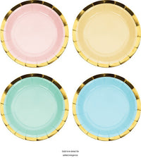 96/Case Bulk Pastel Celebrations Assorted Dessert Plates