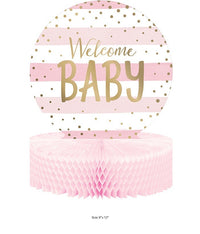 6/Case Bulk Pink and Gold Celebration Baby Shower Centerpieces