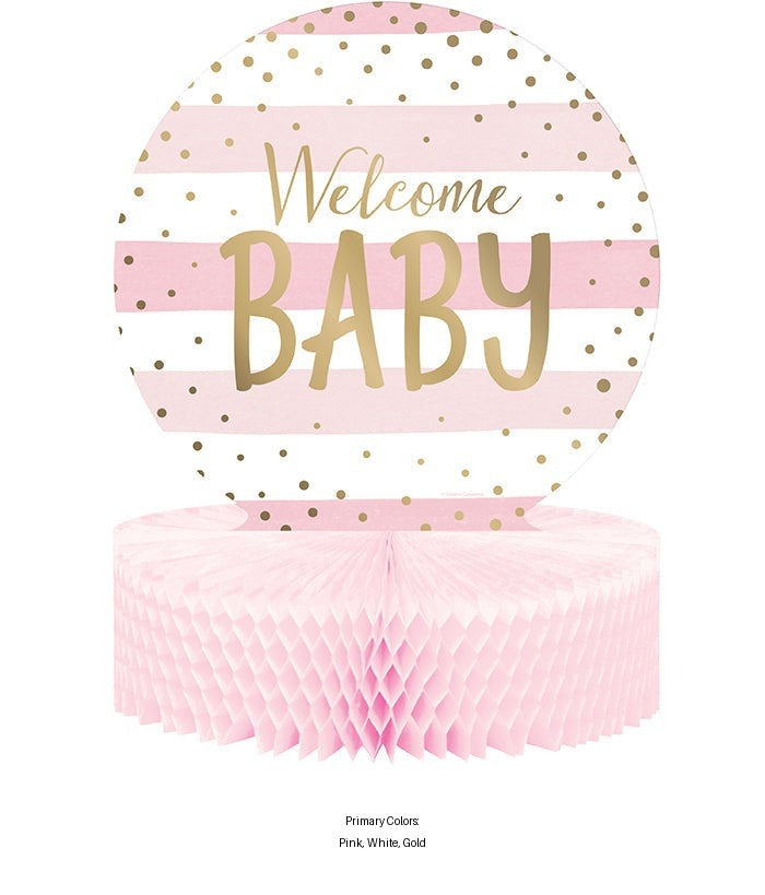6/Case Bulk Pink and Gold Celebration Baby Shower Centerpieces