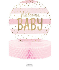 6/Case Bulk Pink and Gold Celebration Baby Shower Centerpieces