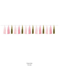 6/Case Bulk Pink and Gold Celebration Tassel Garland