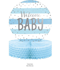 6/Case Bulk Blue and Silver Celebration Baby Shower Centerpieces