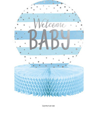 6/Case Bulk Blue and Silver Celebration Baby Shower Centerpieces