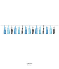 6/Case Bulk Blue and Silver Celebration Tassel Garland