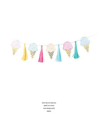 6/Case Bulk Ice Cream Party Tassel Banners